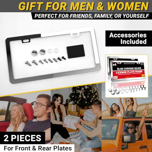 Premium Slim Mirror Chrome License Plate Frames (Chrome / 2 Piece)