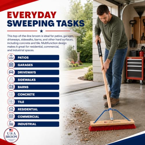 24" Red Everyday Sweep Indoor (Style Everyday Sweep - Red / 1 Pack)