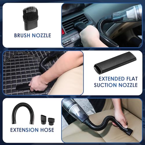 21Pcs Car Cleaning Kit with High Power Handheld Vacuum (Grey / 21Pcs)