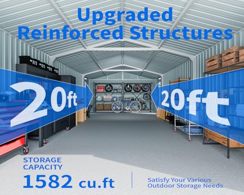 20 x 13 FT Outdoor Storage Shed (13 x 20 FT / Black)