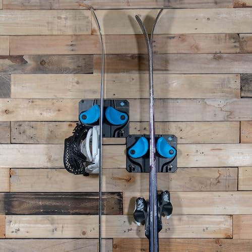 Ultimate Ski & Snowboard Wall Rack (Cyan / Two Pack)