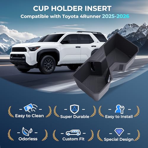 Center Console Cup Holder Inserts for Toyota 4Runner 2026 2025 (Cup Holder for 2025-2026 4Runner, Front)