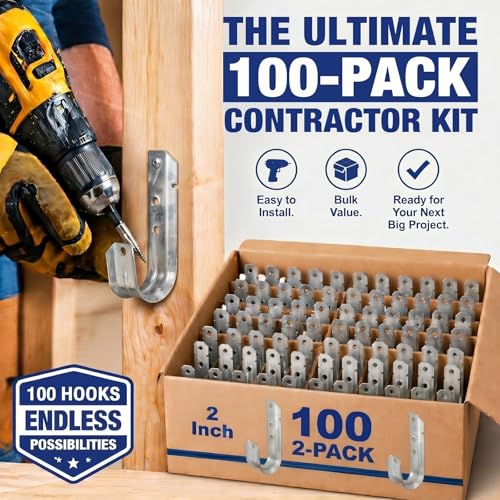 100 J Hooks for Hanging Heavy Duty J Hooks (2 Inch)