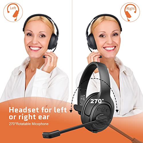 Noise Cancelling Trucker Bluetooth Headset with Microphone for Trucker (Trucker Headset with ENC Mic)