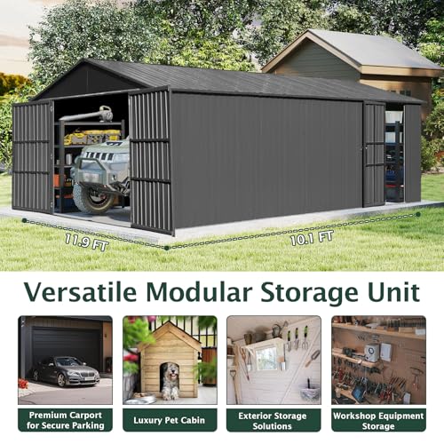 Domi 12'x20' Outdoor Metal Garage Shed (12'x20')