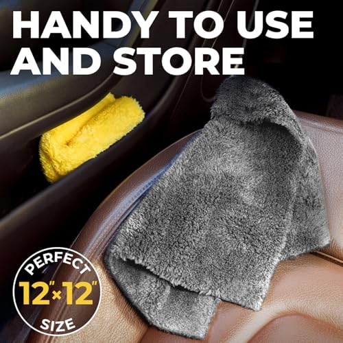 Edgeless Microfiber Car Towels (Gray, Blue, Yellow)