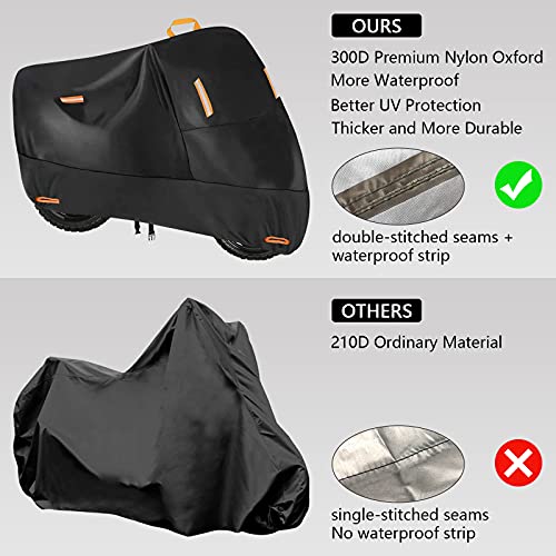 300D Heavy Duty Moped Cover Fits up to 72 inch Bike (Black / M (72" x 33" x 39"))