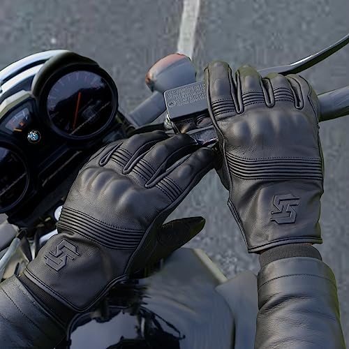 Leather Motorcycle Gloves for Men and Women (X-Large / Un-Perforated)