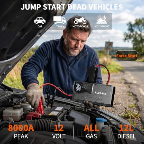 8000A Jump Starter with Air Compressor (Dark gray)