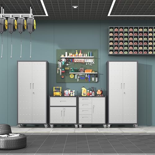 Garage Cabinet System (Black & Grey / 4 Pcs-StyleB)