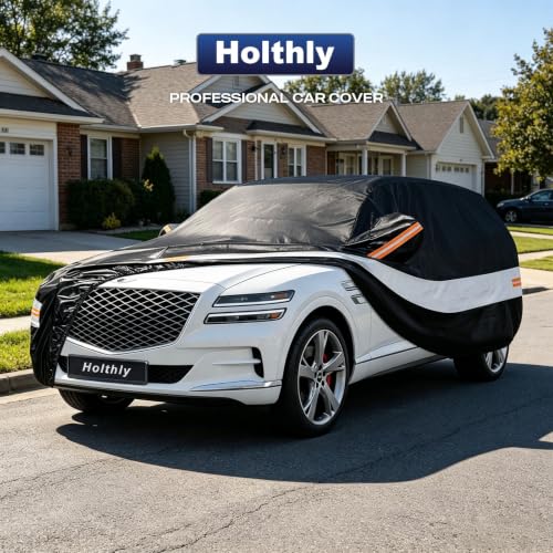 10 Layers SUV Car Cover Custom Fit for Genesis GV80 (Black Gray / Custom Fit for Genesis GV80)