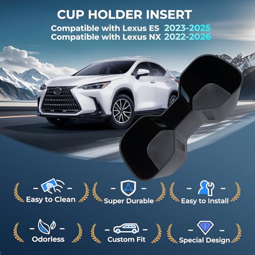 Cup Holder Inserts for Lexus ES 2025 2024 2023 & Lexus NX 2026 2025 2024 2023 2022 (Cup Holder for 23-25 ES & 22-26 NX)