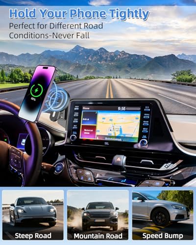 Car Phone Mount for Toyota C (CHR CH-R 2019-2022 (8 inch) / Magsafe+ Wireless Charger)