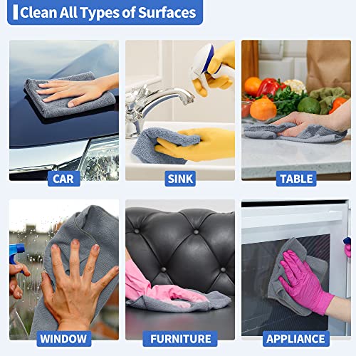 Microfiber Cleaning Cloth (Grey / 8 Pack)