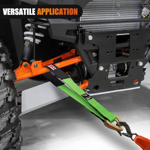 2" x 38" Axle Tie Down Straps with D (4Pcs 2in x 38in Axle Tie Down Straps Green)