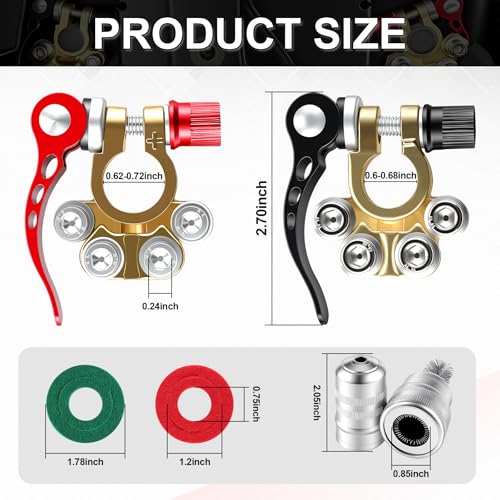 Car Battery Terminal Connector (4 Way-Gold-A)