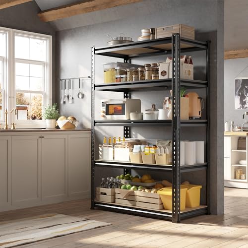 5 Tier Storage Shelves Adjustable Shelving Units for Garage Home (15.7"D × 31.5"W × 63"H)