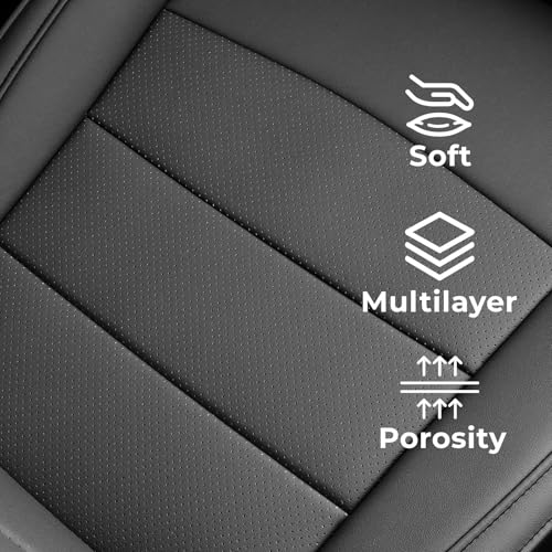 Camry Car Seat Covers Custom for Toyota 2025 2026 Camry (Leatherette(Black) / 2025-2026 Camry Hybrid (XLE/XSE))