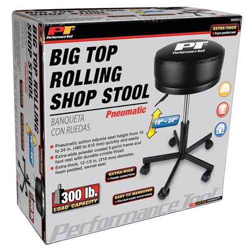 W85033 Pneumatic Rolling Shop Stool with Wheels (Pneumatic Rolling Shop Stool)