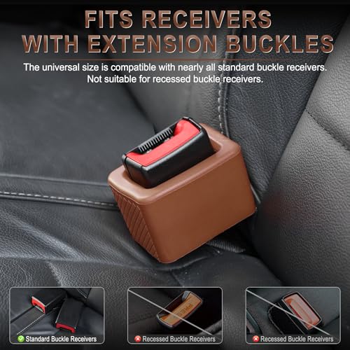 2PCS Seat Belt Buckle Holder (Brown)