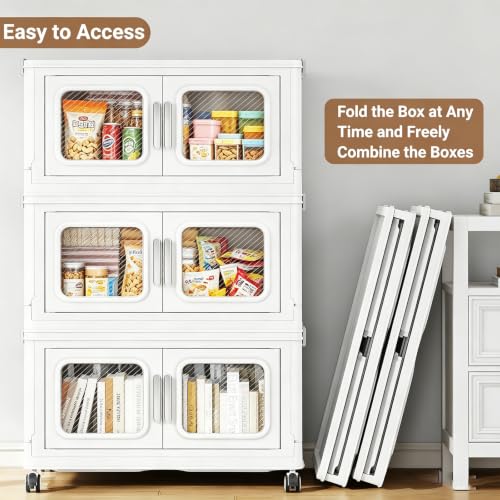 240 Qt Extra Large Stackable Storage Bin with Lids (White / 60QT-4pack)