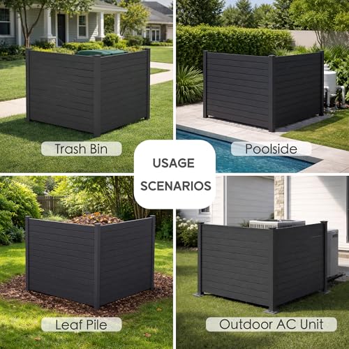 50" W x 48" H Outdoor Privacy Screen with Aluminum Posts (2 Panels/DarkGray)