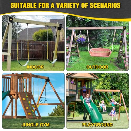 A Frame 1pcs Bracket Swing Set Bracket for Heavy Duty Swing Set (End Brackets(1Pcs-Black))