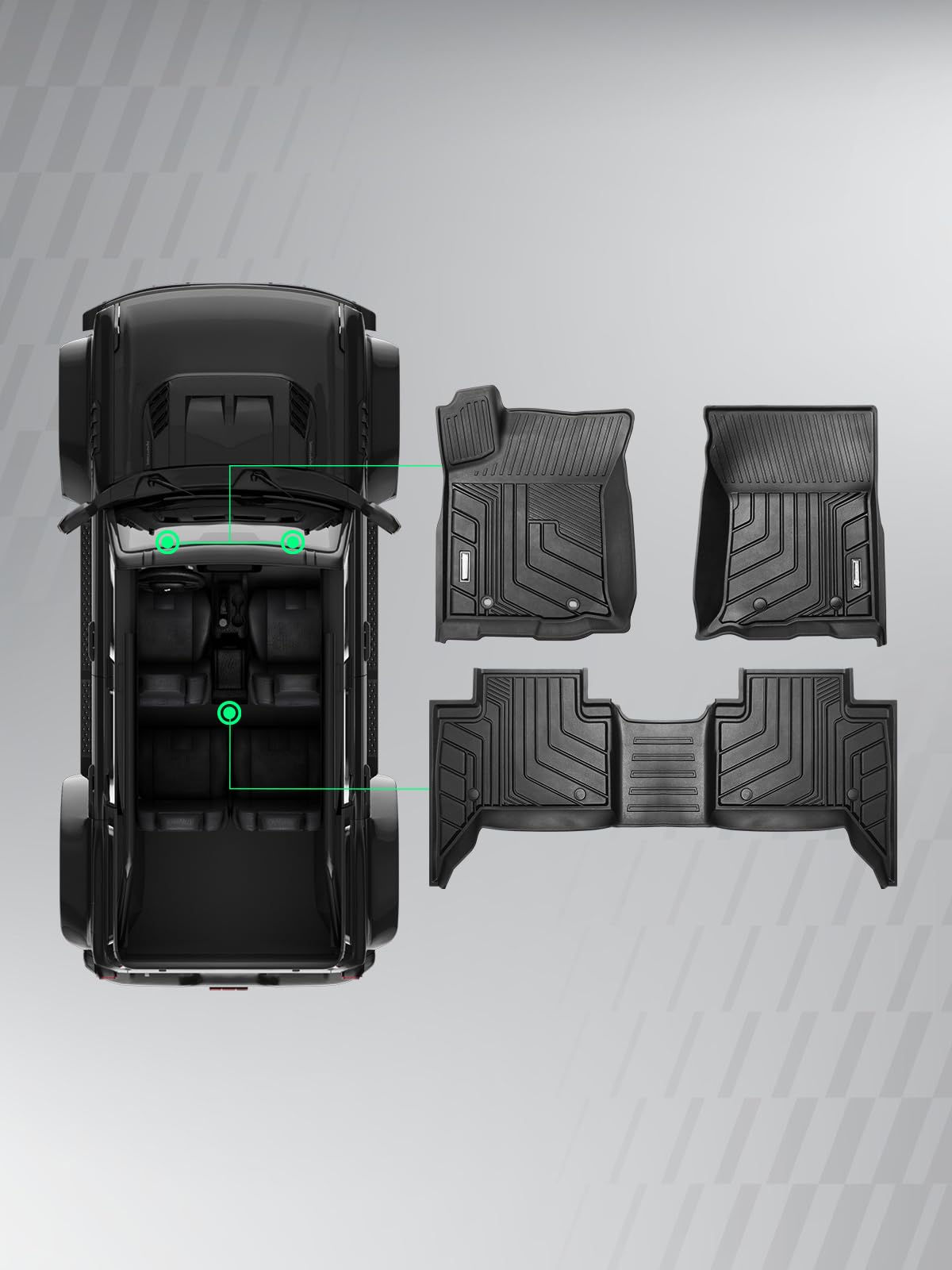 Automotive Floor Mats for Toyota Tacoma 2016 (2016-2023 Double Cab)