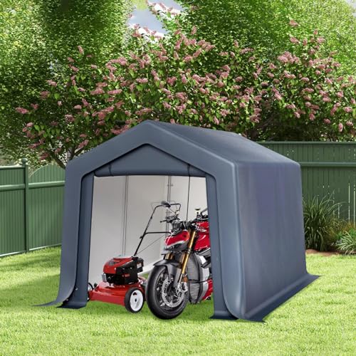 8x12 ft Storage Shelter Shed Portable Outdoor Carport Garage (8x12 Ft)