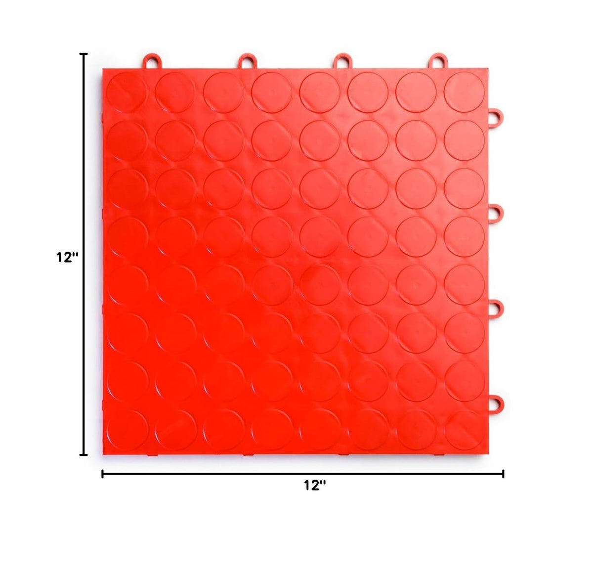 SnapLock RaceDeck CircleTrac 12"x12" Interlocking Garage Tiles (12 Pack / Red)