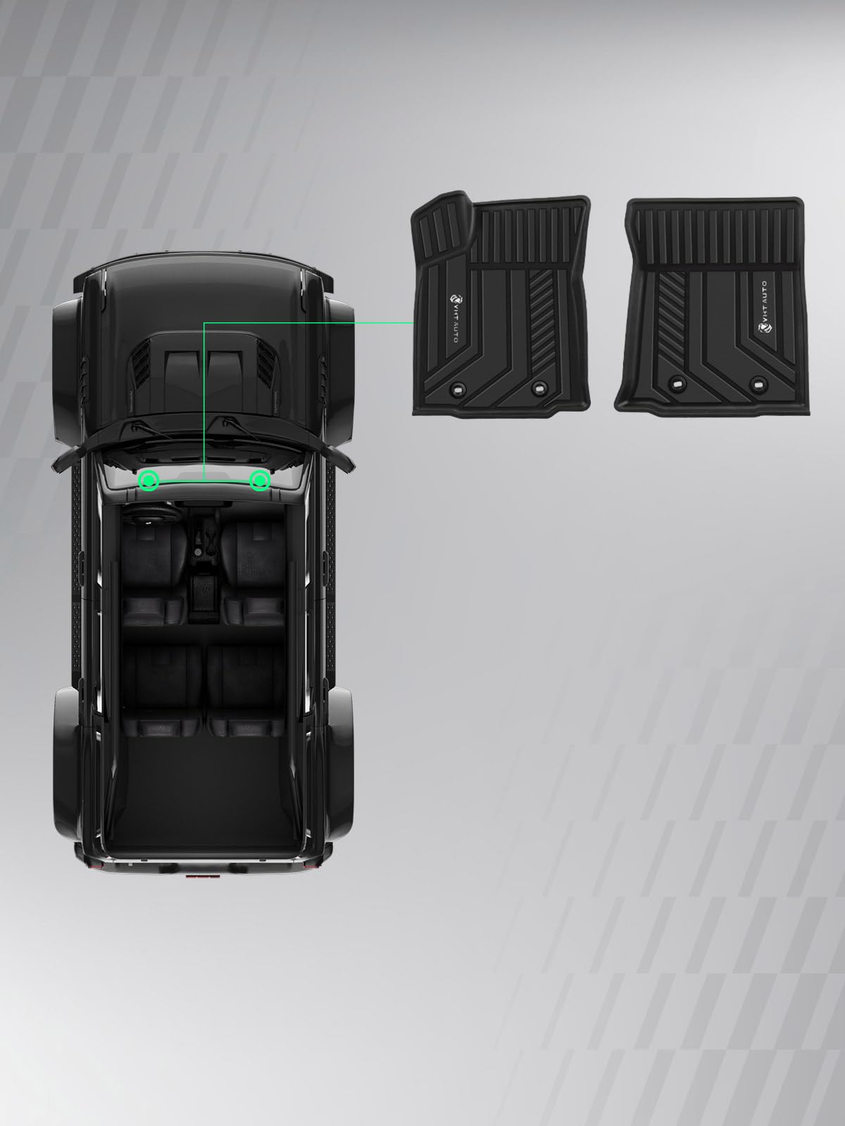 Automotive Floor Mats for Toyota Tacoma 2016 (2016-2023 2 Pcs)