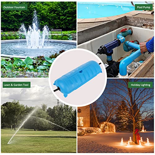 Outdoor Extension Cord Safety Cover (Blue / Medium Box: 9.5" L x 3" W x 2.9" H)