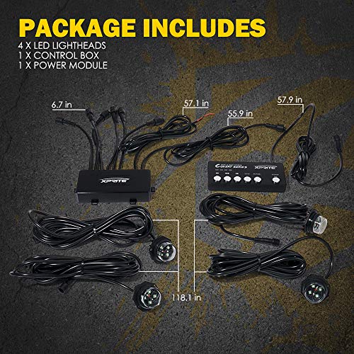 White Amber LED Hideaway Strobe Lights Kit (White Amber / 4 pcs)