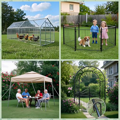 Trampoline Stakes Heavy Duty 12 Inch Trampoline Anchors High Wind (U-12 Inch-8 Pcs / U-12 Inch-Φ5/16"-Black)