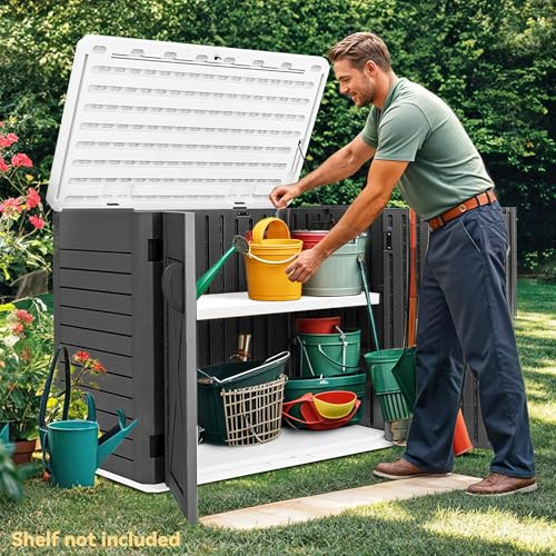 35 Cu Ft Storage Shed with Unique X (X-Shaped-35 Cu Ft / Dark Gray)