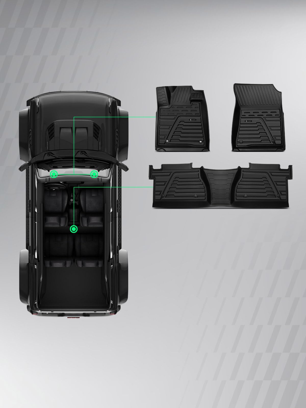 Automotive Floor Mats for Toyota Tundra 2014 (2014-2021 3 PCS)