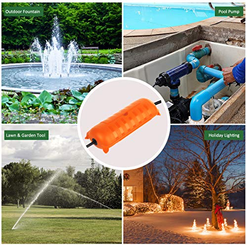 Outdoor Extension Cord Safety Cover (Orange / Medium Box: 9.5" L x 3" W x 2.9" H)