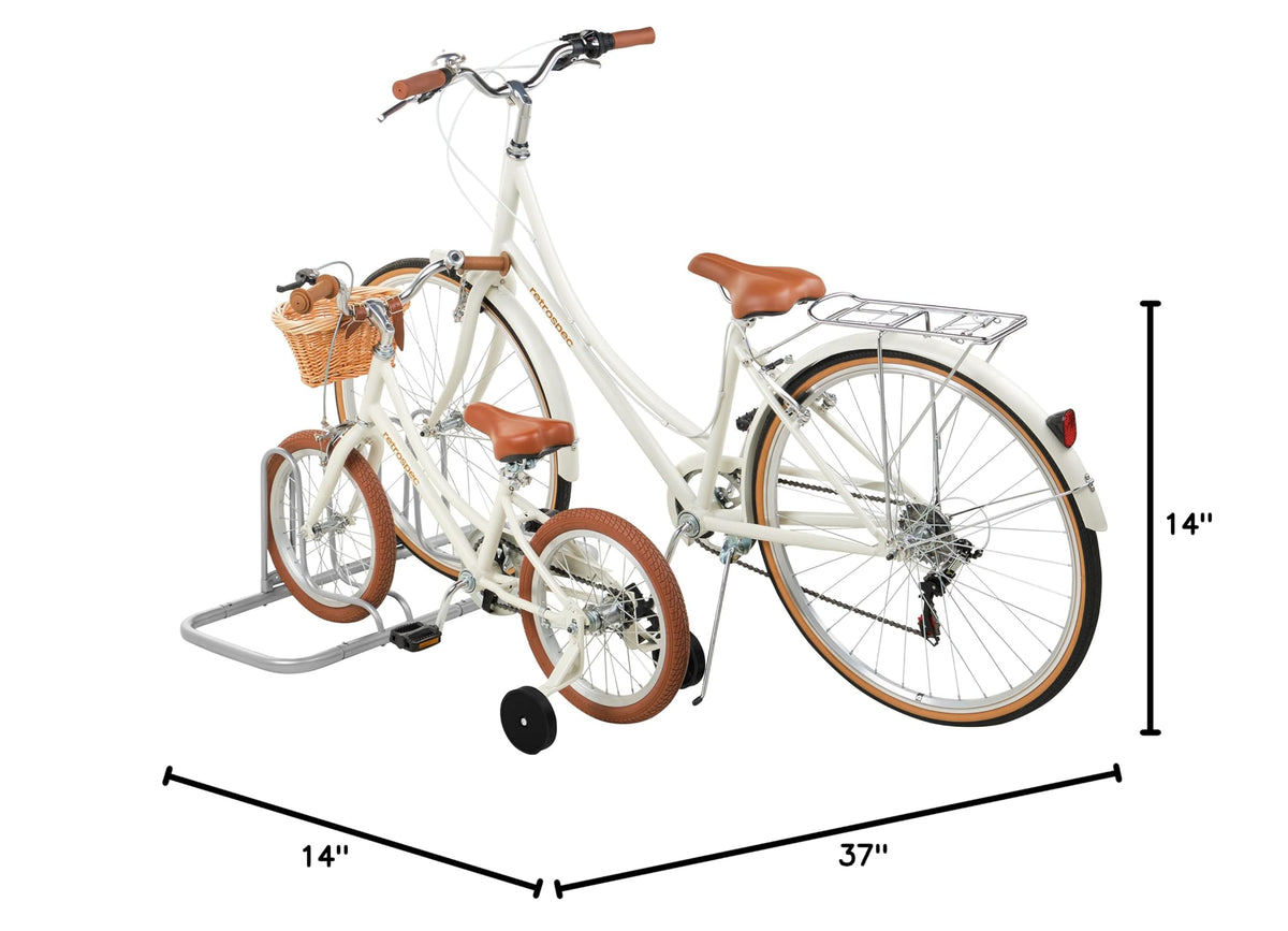 Stash Rack 2 Bike Floor Stand Bicycle Storage Organizer (Grey / 2 Bike)
