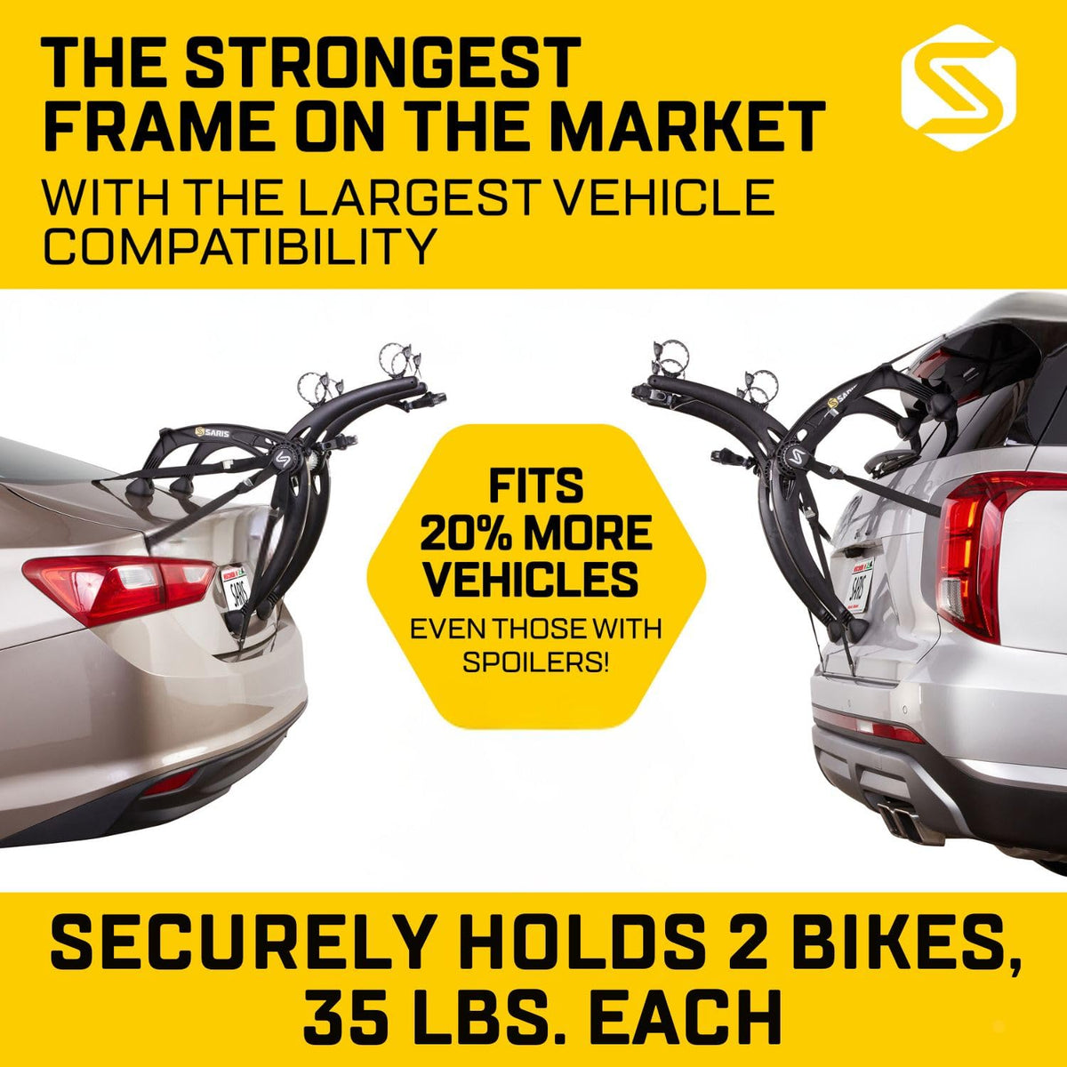 Bones EX 2 Bike Trunk Rack Bicycle Carrier (Bones EX Trunk / 2 Bike Carrier)