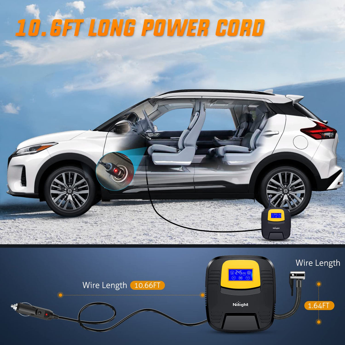 Digital Tire Inflator Air Compressor Portable Pump w (Touch Screen Air Pump)