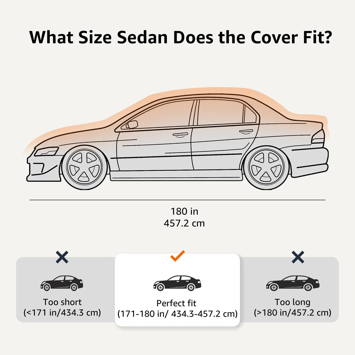 Silver Weatherproof Car Cover (Sedans up to 180")