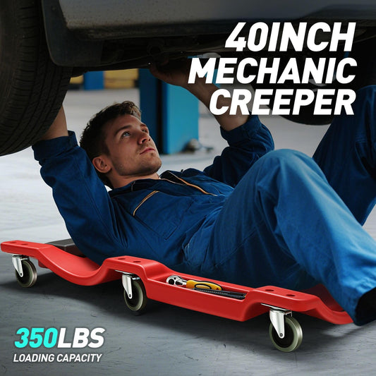 40 Inch Mechanic Creeper (40"-RED / Green Wheel 40 Inches)