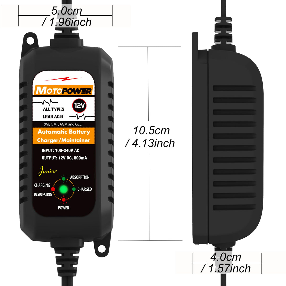 MP00205A 12V 800mA Automatic Battery Charger Maintainer