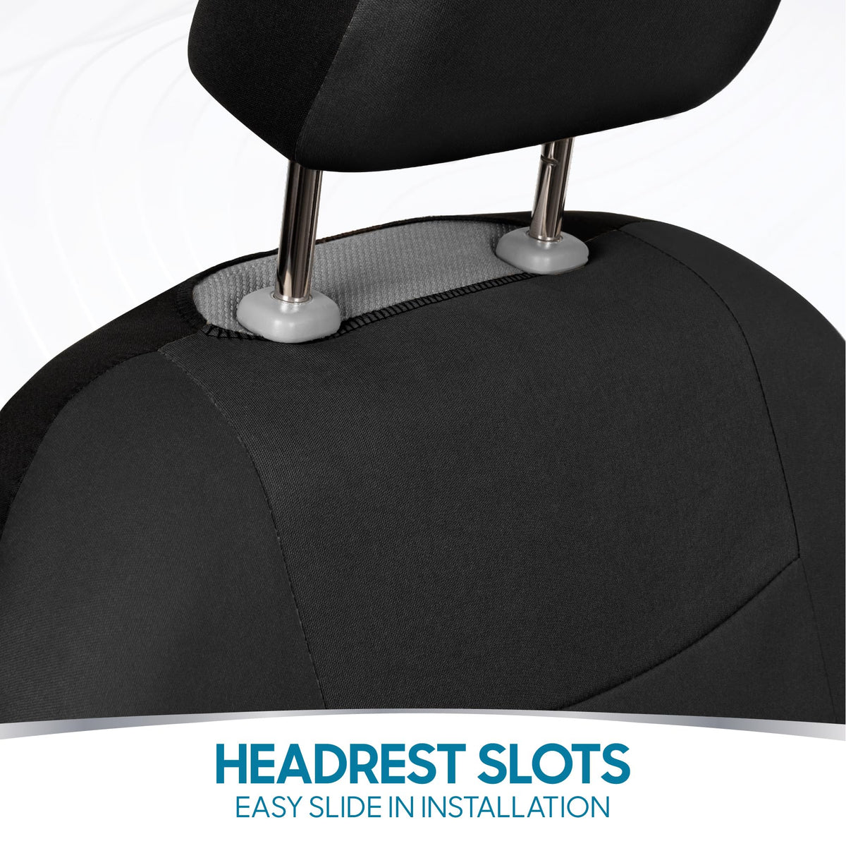 PolyPro Car Seat Covers Full Set in Solid Black (Solid Black)