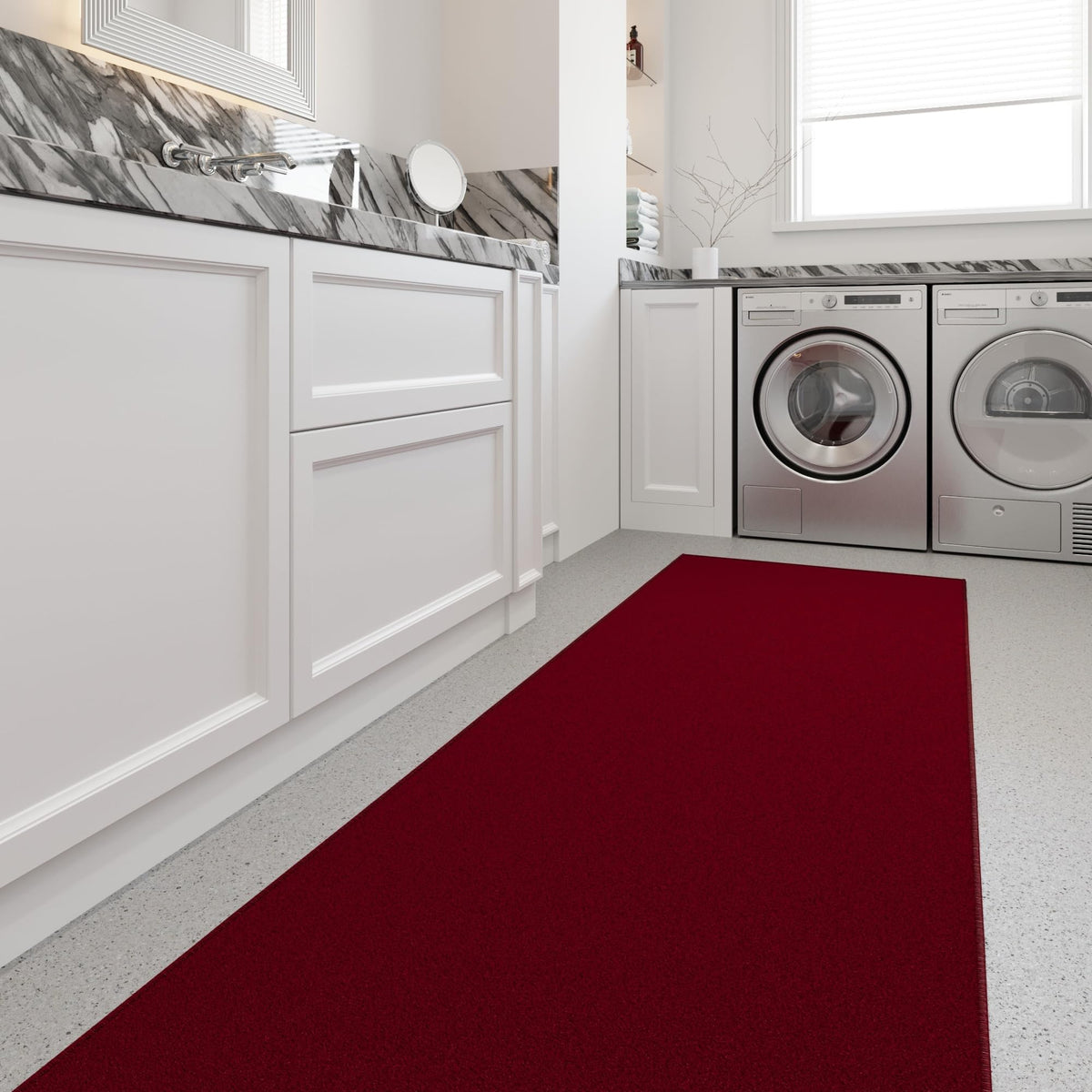 3x10 Hallway Runner Rug (Solid Red)