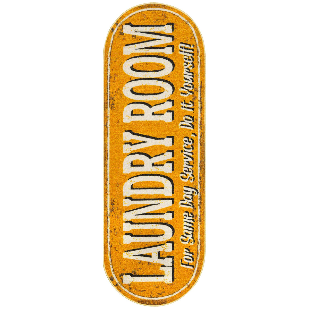 20" x 59" Oval Laundry Room Rug (Laundry Yellow Oval)