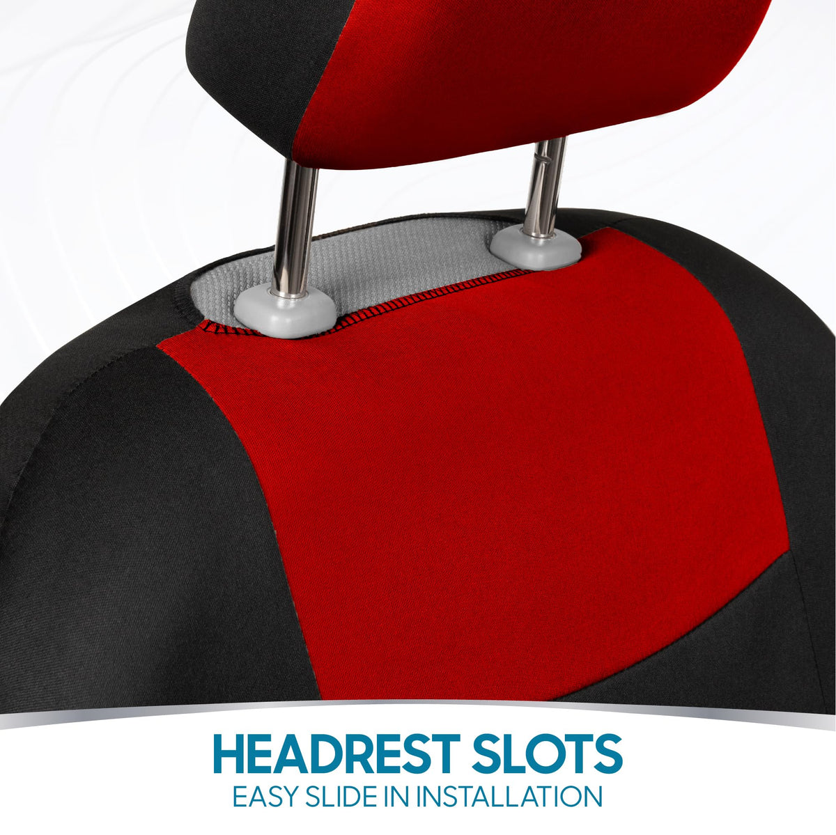 PolyPro Car Seat Covers Full Set in Red on Black (Red)