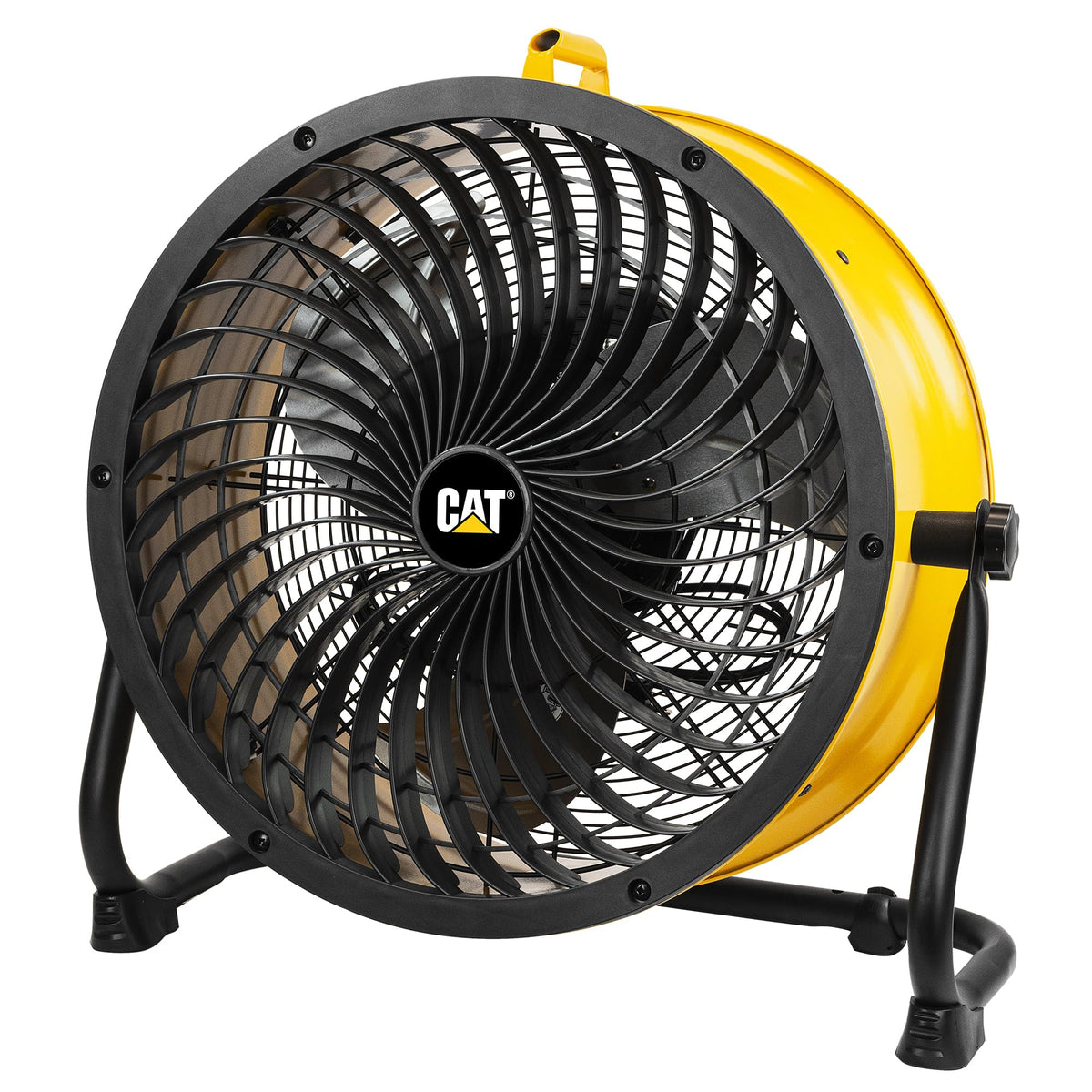fans - 18”-Blade High-Velocity Drum Fan Heavy Duty Industrial Grade (Yellow, 2-in-1): 3,400 CFM, 4-Speed, 360 Degree Adjustable Drum Head, Dual Ball Bearing Motor with Die-Cast Cover (HVD-18AC) (Yellow)
