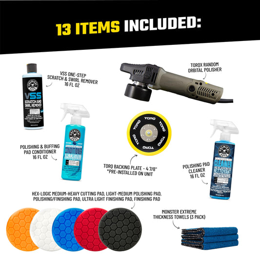 TORQX Random Orbital Polisher Kit (12 ITEM KIT)