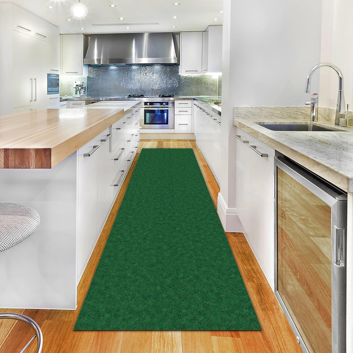 3x14 Hallway Runner Rug (Green / 2'7" x 14' (Runner))